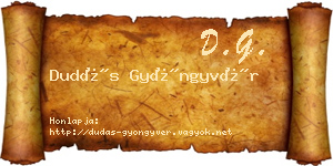 Dudás Gyöngyvér névjegykártya